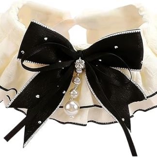 Ожерелье à bretelles en dentelle noire et blanche, колье для домашнего содержания животных с новыми, новыми и регулируемыми жемчужинами, аксессуары для бесед