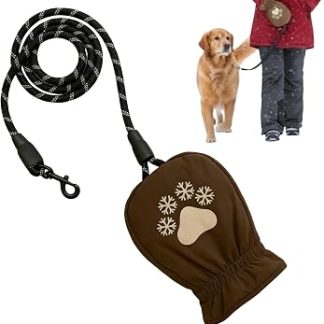 Laisse Pour Chien Руководство по животным компании с Gants Thermiques | Laisse De Marche Ergonomique Pour Chien Pour Course Randonnée Extérieur Trajets Urbains Quotidiens et Hiver