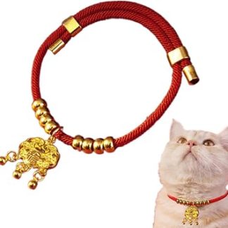 Collier festif Animalier Collier Rouge Chat Nouvel An | Collier canin Célébration Traditionnelle Festive Pour Chats, Chatons, Chiots, Petits Chiens Et Animaux De