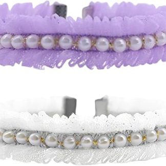 Лот из 2 колье и dentelle réglables for chien et chat, blanc laiteux et taro, edition vacances