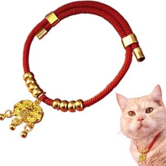 Collier Pour Animaux Nouvel An Chinois Collier Rouge Chat Nouvel An | Регулируемый атташе Sécurité Réglable Doux Grelot Festif Nœud Ruban Mignon Pour Nouvel An Fêtes