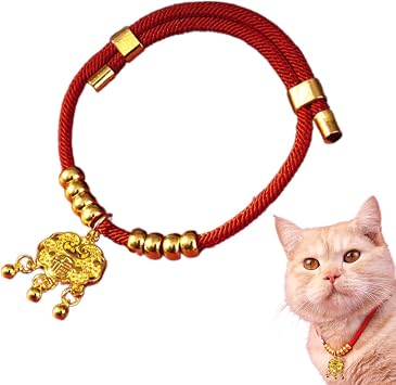 Collier Pour Animaux Nouvel An Chinois Collier Rouge Chat Nouvel An | Регулируемый атташе Sécurité Réglable Doux Grelot Festif Nœud Ruban Mignon Pour Nouvel An Fêtes