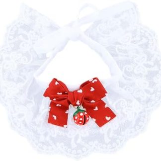 Bavoir для домашних животных, колье àchat en dentelle с колокольчиком, регулируемое колье для домашних животных, doux, удобное и адаптированное для мелких и средних животных (M, 25 см).