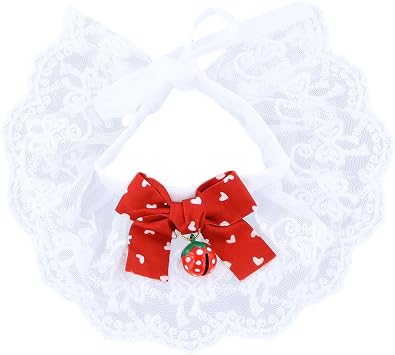 Bavoir для домашних животных, колье àchat en dentelle с колокольчиком, регулируемое колье для домашних животных, doux, удобное и адаптированное для мелких и средних животных (M, 25 см).