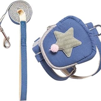Ансамбль Laisse de Harnais pour Animaux de Compagnie, Sangles Réglables Légères, Conception à Pression Uniforme pour Chat en Plein Air, Ceinture de Gilet pour Animaux de Compagnie, (S