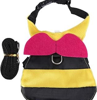 Ансамбль HEEPDD Harnais et Laisse pour Lapins, Matériau, Gilet de Lapin Doux Réglable pour Promener les Petits Animaux comme les Lapins et les Chatons Ensemble Harnais et Laisse pour, Tissu