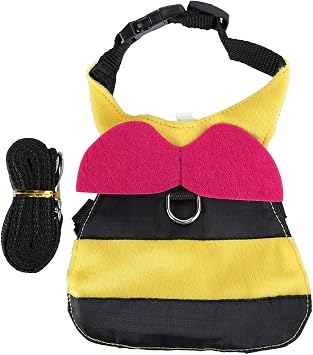 Ансамбль HEEPDD Harnais et Laisse pour Lapins, Matériau, Gilet de Lapin Doux Réglable pour Promener les Petits Animaux comme les Lapins et les Chatons Ensemble Harnais et Laisse pour, Tissu