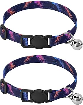 Лот из 2 колье Pour Chat с Clochette — Motif Méduse Colorée — от 26 до 43 см