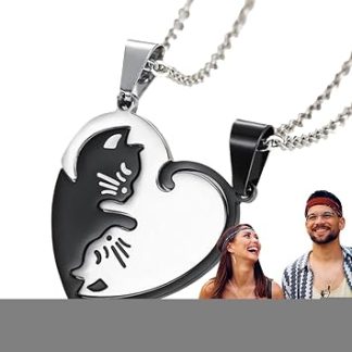 Колье с подвеской в ​​виде кошачьего сердца - цепочка с регулируемой длиной, элегантный ювелирный аксессуар, украшение на тему любви, модный подарок на день рождения, праздник или День святого Валентина.