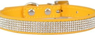 Collier pour chien, Colliers de chiotchat compagnie éblouissants mignons со стразами (желтый, маленький)
