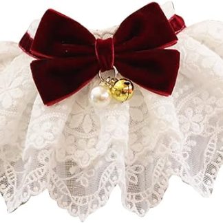 Bavoirs en Dentelle pour Animaux de Compagnie, Collier avec Nœud de Princesse Mignon, Декоративные салфетки для детей и чата, фотографии (S)