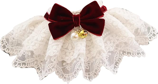 Bavoirs en Dentelle pour Animaux de Compagnie, Collier avec Nœud de Princesse Mignon, Декоративные салфетки для детей и чата, фотографии (S)