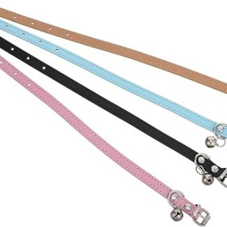 Ожерелье из 4 частей для маленьких детей с клошем Cuir PU Réglable et Sécurité à Dégagement Rapide Lot pour Chiots et Chats pour Identification et Quotidiennes