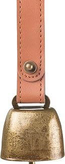 Cloche de vache en бронзовый старинный de 8,9 x 3,6 см - Son clair et fort - Carillon de Dressage en fr pour pour pour pour pour pet, - Boucle en cuir - Pendentif anti-perte - Bricolage - Décoration de