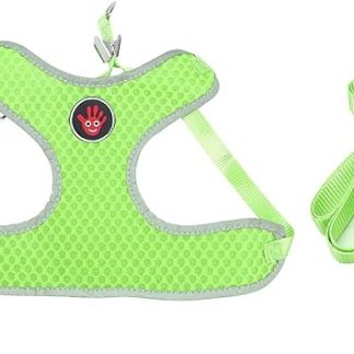 Harnais de Poitrine pour Animaux de Compagnie en Respirante Polyester, Style Gilet, avec Laisse de Traction pour Chiens et Chats (M)
