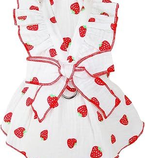 Harnais pour Chat - Harnais pour petits Chiens - Юп принцессы à | fleurs - Nœud papillon with cordon de serrage - Respirant - Pour filles et petits chiens etchats