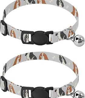 Лот из 2 ожерелий doux pour chien Motif empreintes de pattes de chien Gris