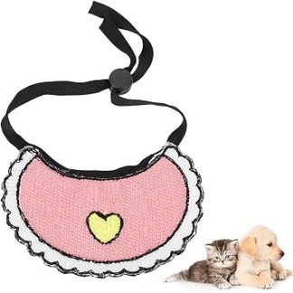 Аксессуары для домашних животных Ожерелье регулируемое en laine pour petit chien, chiot ouchat Rose