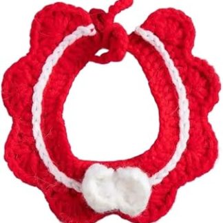 Колье с bavoir tricoté en dentelle для животных-компаньонов, écharpe mignonne et réglable, 2 штуки для шатонов Échappée de Collier pour Chat (Цвет2,XS 15-20см)