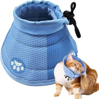 Collier Cône Pour Chat – Collier De Protection Du Cou De Récupération | Реглабле 30,5 см | Collier Électronique En De Polyester Respirant Pour Animaux De Compagnie, 45–70 г, Protège-tête Éli