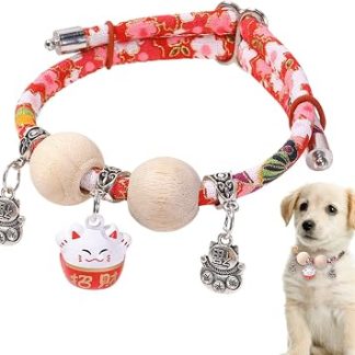 Ожерелья для чатов Ожерелье с жемчугом Cèdre pour Jeune Chat | Décoration Souple Réglable Port Journalier pour Toutes Tailles Sortie Образование