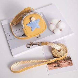 Acouto Ensemble de Laisse de Harnais pour Animaux de Compagnie, Sangles Uniformes Anti-fuite, Ceinture de Gilet Ample pour Chat pour l'extérieur, Jaune S'adapte aux Besoins avec l'Ensemble de
