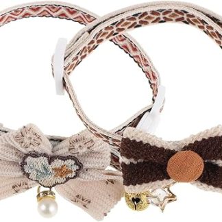 Лот из 2 предметов для чатов с Nœud Amovible и Clochette Collier Sécurité Réglable эластичный, удобный для чатов, для взрослых, праздничное элегантное украшение