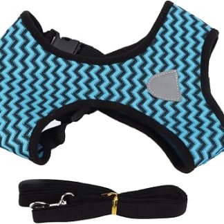Colliers et Laisses pour Chiens, Poignée en Maille Respirante, Harnais Réfléchissant pour Animaux de Compagnie de Petite et Moyenne Taille, Réglable с Laisse Robuste Incluse (M)
