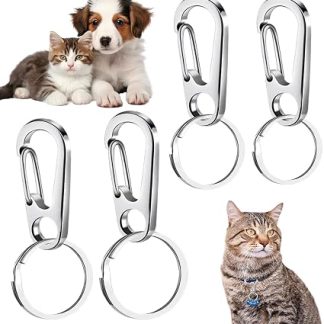 Porte-Étiquette Pour Collier Chien Clip De Fixation Sécurisé Avec | 4 клипа Rapides D'Étiquette En Acier Inoxydable Pour Collier Pour Voyages, Promenades, Randonnées, Act