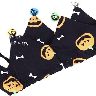 Ожерелье Chat d'Halloween с клошами - Écharpe Mignonne à Motif de Citrouille pour Костюм животного de Compagnie et Mode pour Chats et Petits Chiens
