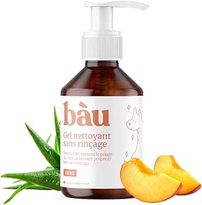BAU Cosmesi Gel Nettoyant sans Rinçage pour Chien – Шампунь Sec Bio & Naturel, Hygiénisant et Hydratant à l’Aloe Vera – без парабенов и силиконов – Аргана, 250 мл (Пеше)