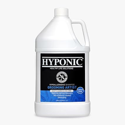 HYPONIC - Шампунь для глубокой очистки шерсти собак Grooming Artist - Гипоаллергенный - Идеально подходит для белой и/или грязной шерсти - Лаванда, ромашка, мята перечная, шиповник - Сделано в Корее - 3,8 л