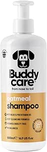 Овсяный шампунь Buddycare - шампунь для собак с раздраженной кожей - успокаивающий и увлажняющий - с алоэ вера и провитамином B5 (500 мл)