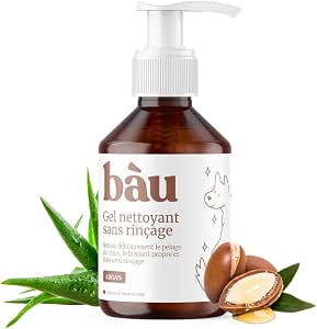 BAU Cosmesi Gel Nettoyant sans Rinçage pour Chien – Shampooing Sec Naturel à l’Aloe Vera – Nettoyage Doux sans Eau – sans Parabènes ni Silicones – Adapté aux Peaux Sensibles – Lavande, 250 мл (Аргана)