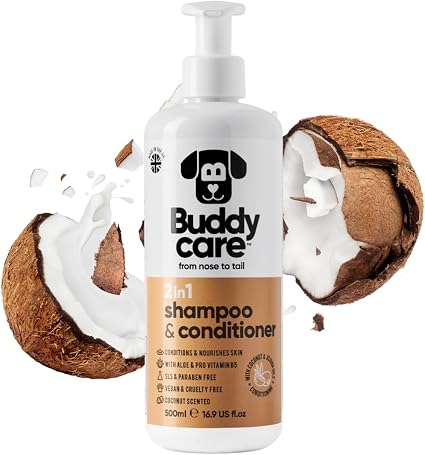 Шампунь и кондиционер Buddycare 2-в-1 — практичное средство для ухода за собаками, сочетающее алоэ вера и провитамин B5 (500 мл)