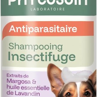Рига - Шампунь с фитозоином для насекомых Chien – Anti Puces, Tiques & Phlébotomes – Margosa & Lavandin – без силикона, парабена и красителя – Protection & Pelage Doux – Fabriqué en France - 500 мл