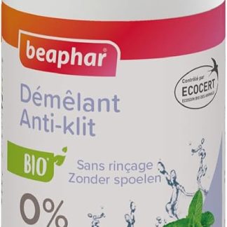 Beaphar – Спрей для распутывания шерсти собак и кошек, сертифицированный ECOCERT – Содержит алоэ вера, масло бурачника и органическую мяту – Нейтральный pH – Не содержит парабенов, силикона, красителей и спирта – 200 мл