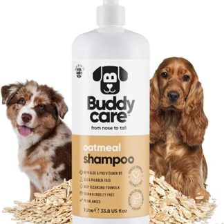 Овсяный шампунь Buddycare - шампунь для собак с раздраженной кожей - успокаивающий и увлажняющий - с алоэ вера и провитамином B5 (1 л)