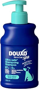 Шампунь DOUXO Skin & Coat Spa - ультрабезопасный шампунь против неприятного запаха для собак, 250 мл, очищает и увлажняет кожу, устраняет неприятные запахи, делает шерсть мягкой и приятно пахнущей, бережно относится к коже.