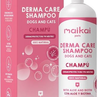 Шампунь MAIKAI для собак и кошек с чувствительной кожей, алоэ вера, биотином, нейтральным pH, овсом и маслом жожоба для бережного ухода за шерстью и шерстью, 1000 мл.