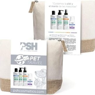 Дорожный набор PSH Pet Travel Pack для собак и кошек - включает шампунь, кондиционер, спрей и бальзам для шерсти с алоэ вера - подходит для всех типов шерсти.