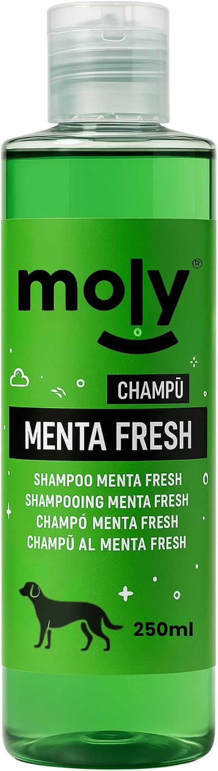 Шампунь MOLY для собак со свежей мятой, противопаразитарный, 250 мл | Концентрированный шампунь для собак, защита от блох, клещей, вшей и комаров | Шампунь против неприятного запаха