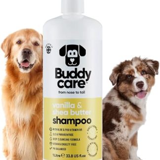 Шампунь Buddycare Vanilla Shea Butter Shampoo - Увлажняющий шампунь для собак - Свежий аромат - С алоэ вера и провитамином B5 (1 л)