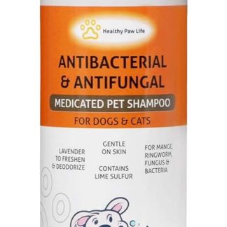 Шампунь для домашних животных Healthy Paw Life с известью и серой — ветеринарное средство от зуда и сухости кожи — безопасен для собак, кошек, щенков, котят и лошадей.