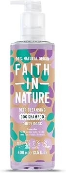 Натуральный лавандовый шампунь для собак Faith in Nature, веганский, не тестируется на животных, без SLS, глубокое очищение, для грязных собак, 400 мл