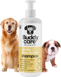 Шампунь Buddycare Vanilla Shea Butter Shampoo - Увлажняющий шампунь для собак - Свежий аромат - С алоэ вера и провитамином B5 (500 мл)