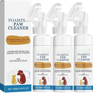 Nettoyant pour pattes de chien - 300 мл - Шампунь sec pour chiens etchats - Мусс 100 % натуральный - Soin des pattes de chien - Accessoire pour chien - Brosse à pattes de chien - Мытье головы