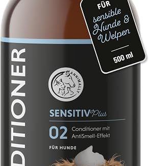 Кондиционер для шерсти Annimally Sensitiv Plus - натуральный уход для чувствительных собак и щенков, шелковистая шерсть с маслом ши, нейтральный pH, без силиконов, парабенов и искусственных ароматизаторов - 500 мл