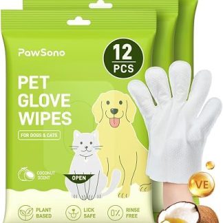 Влажные салфетки PawSono Glove для собак и кошек, 36 шт., очень большие, толстые, не требующие смывания, дезодорирующие салфетки для лап, ушей, глаз, морды и шерсти, для ухода за домашними животными.