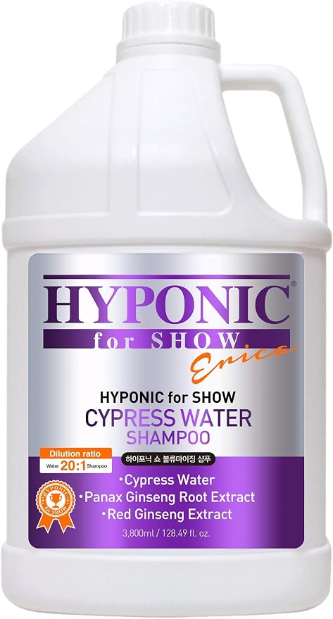 HYPONIC - Шампунь для придания объема выставочным собакам - Идеально подходит для подготовки к соревнованиям - Кипарисовая вода, женьшень Panax и красный женьшень - Сделано в Корее - 3,8 л
